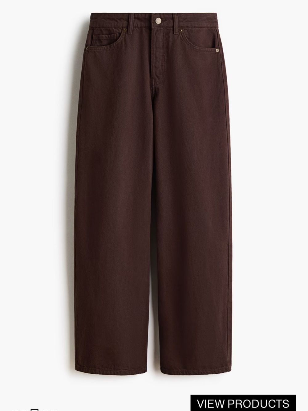 H&M Relaxed Wide-Leg Jeans in Dark Brown